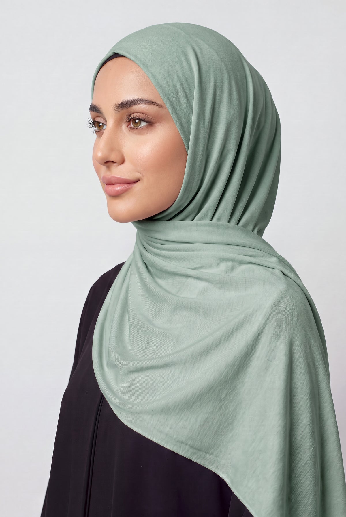 Elegant Jersey Hijab Sage Green Col 132