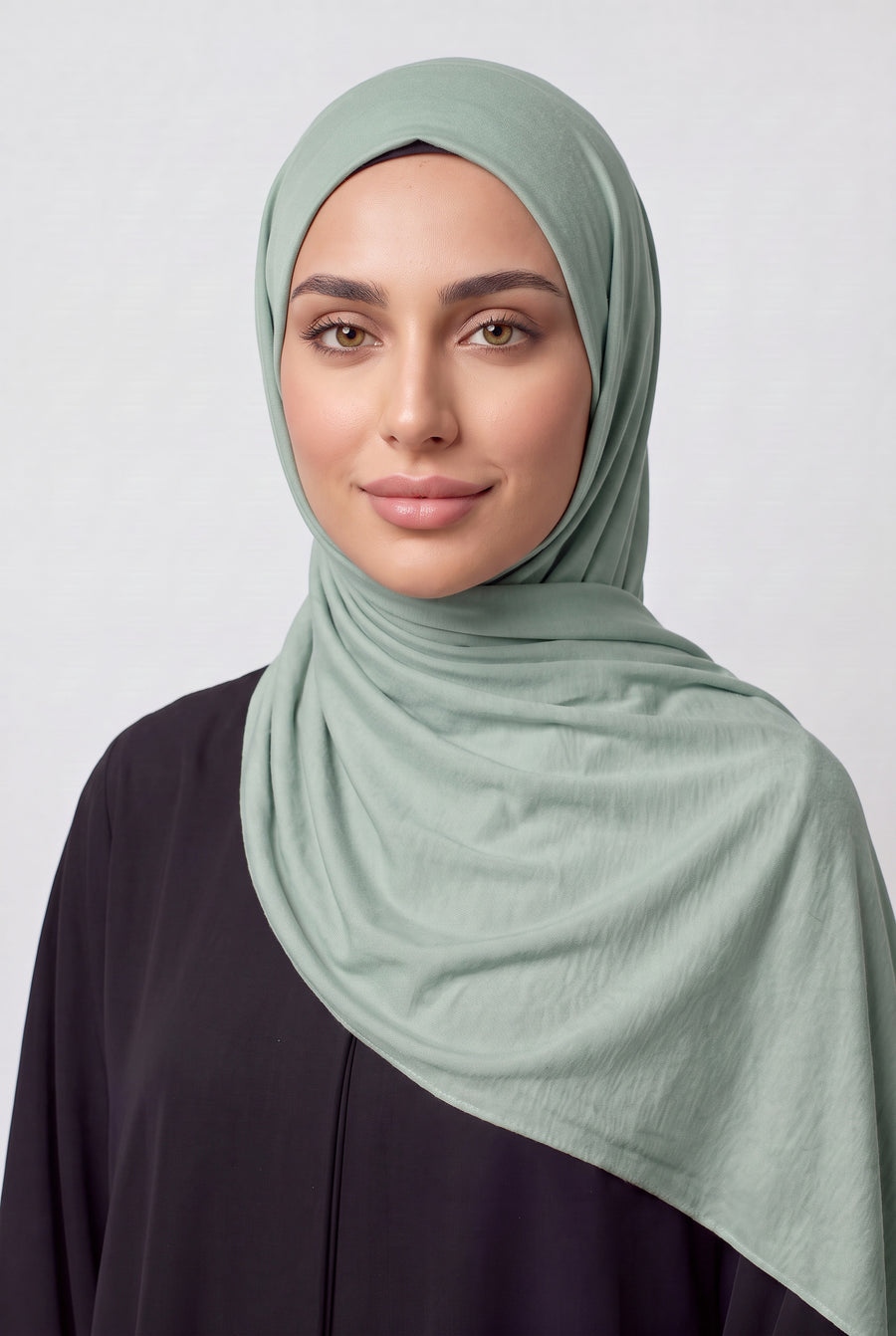 Elegant Jersey Hijab Sage Green Col 132