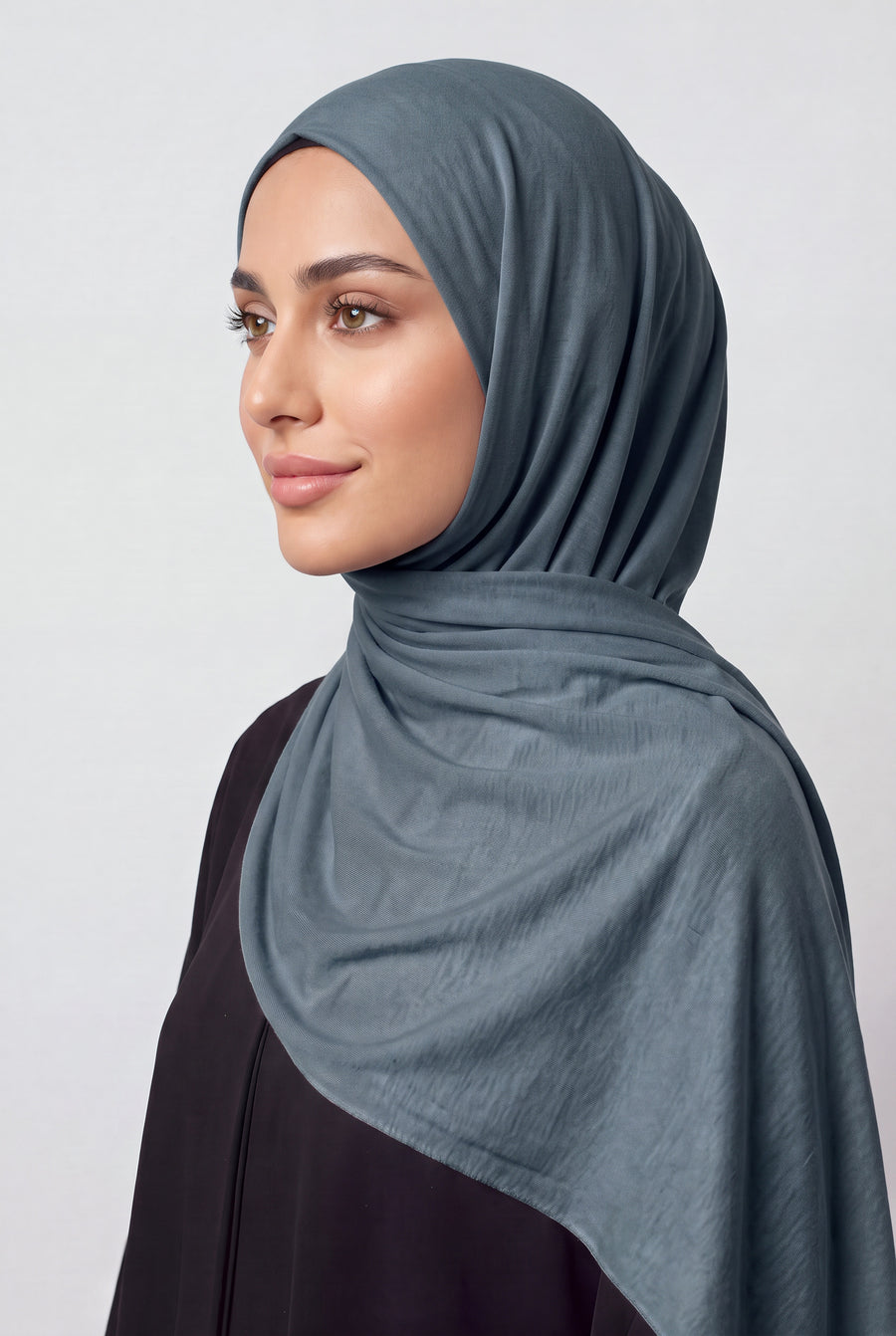 Elegant Jersey Hijab Slate Blue Col 139