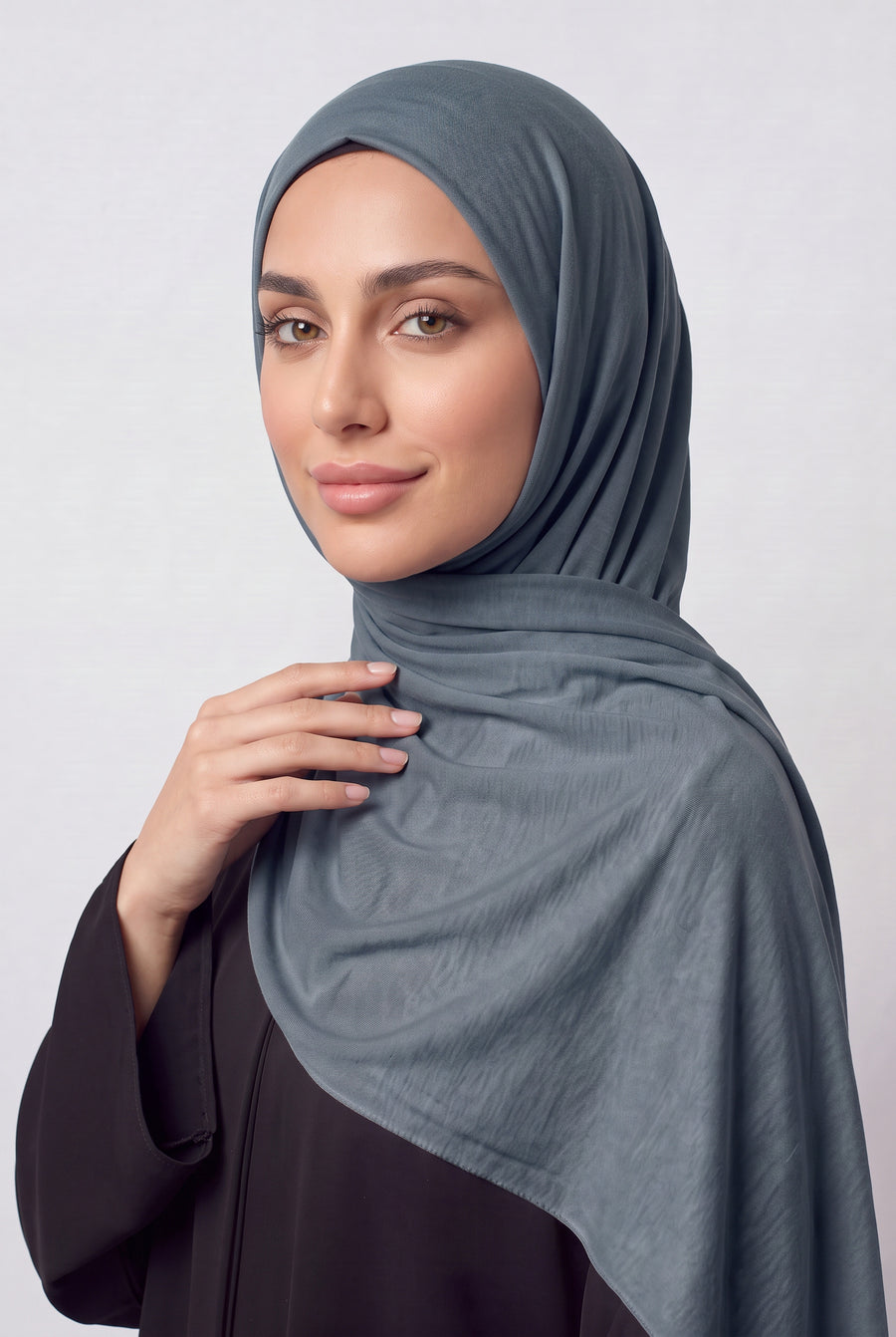 Elegant Jersey Hijab Slate Blue Col 139