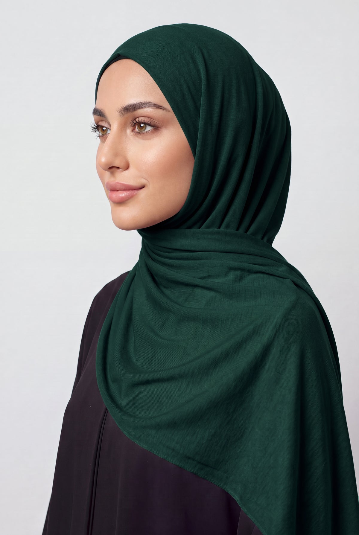 Elegant Jersey Hijab Emerald Green Col 143