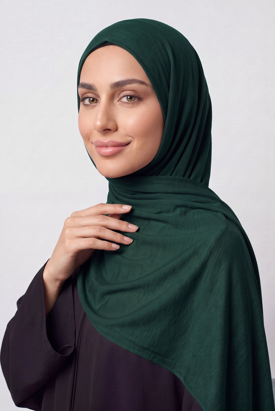Elegant Jersey Hijab Emerald Green Col 143