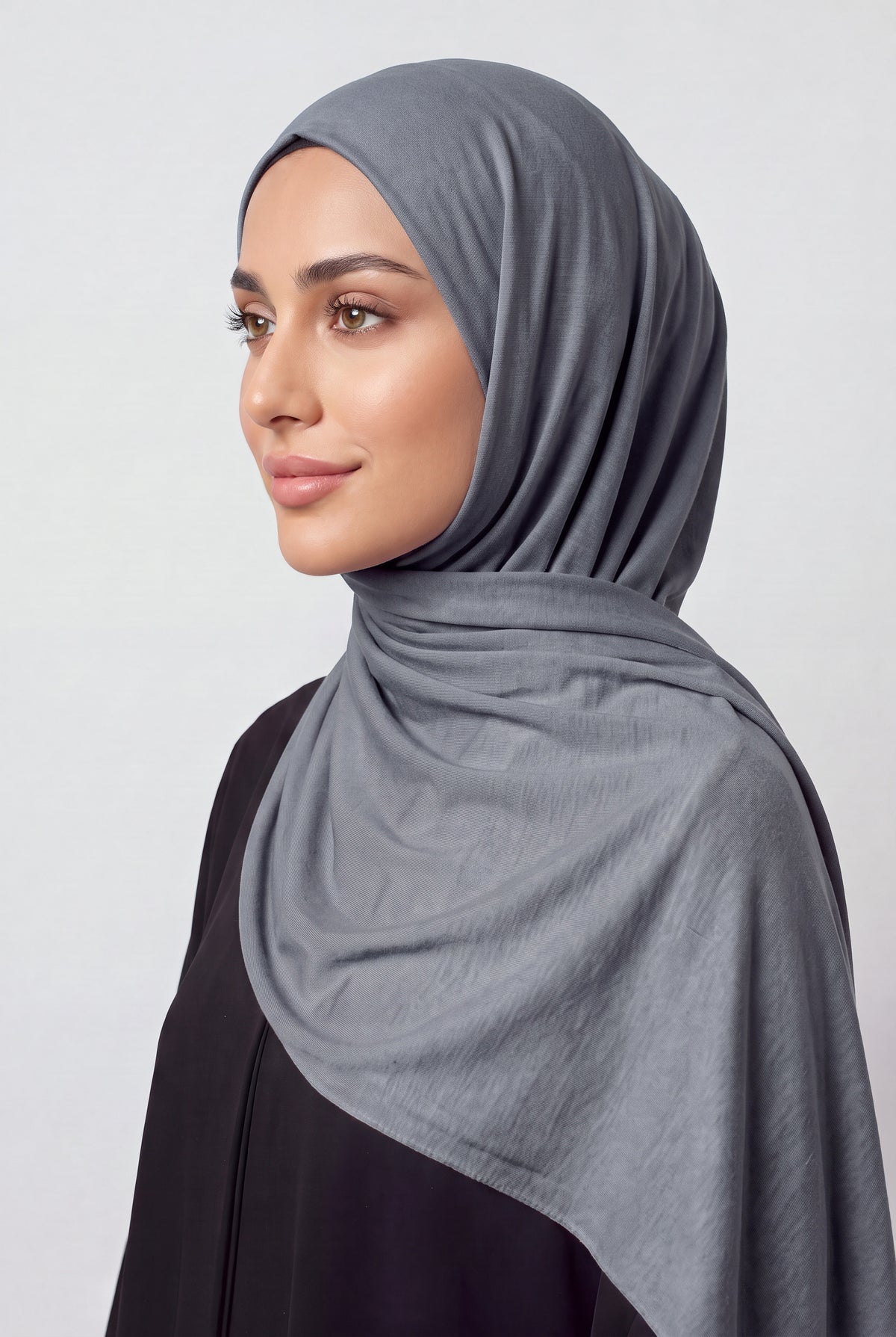 Elegant Jersey Hijab Grey Col 17