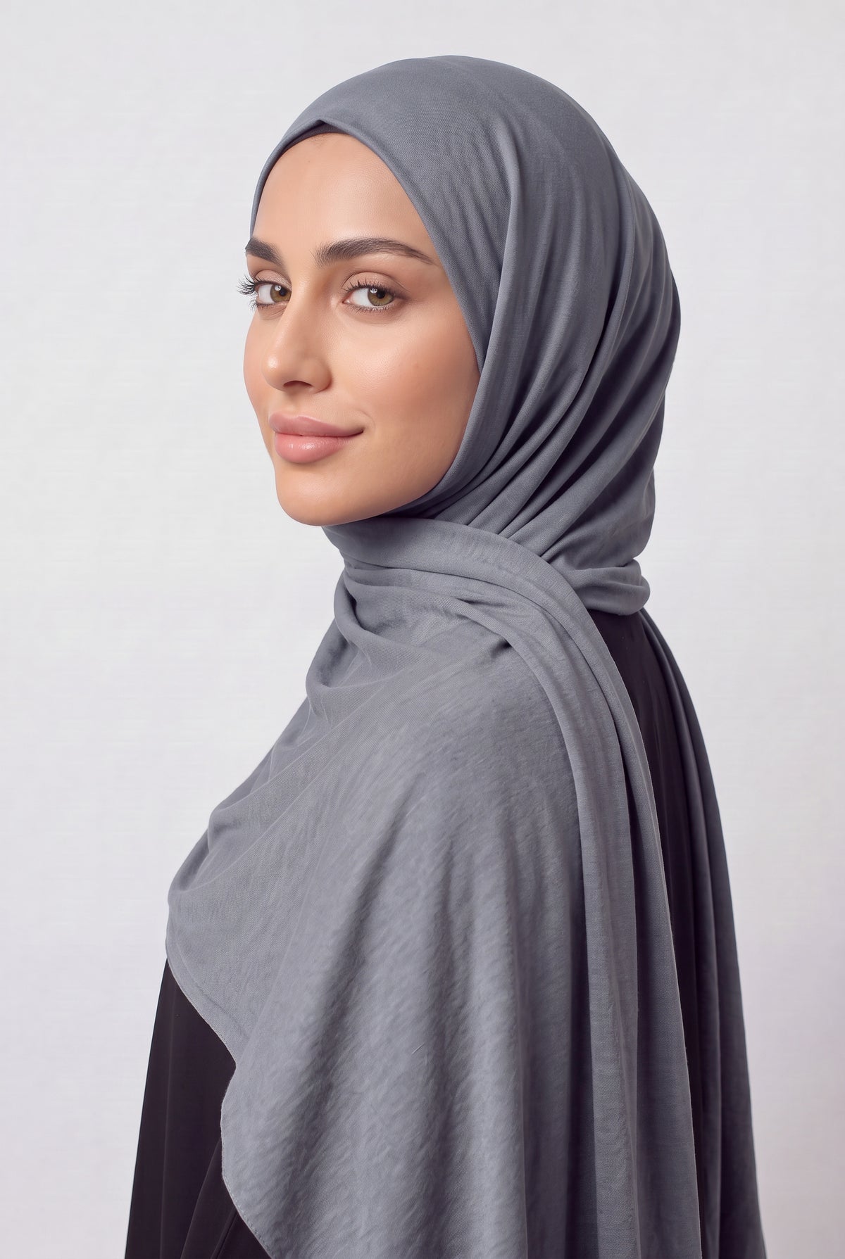 Elegant Jersey Hijab Grey Col 17