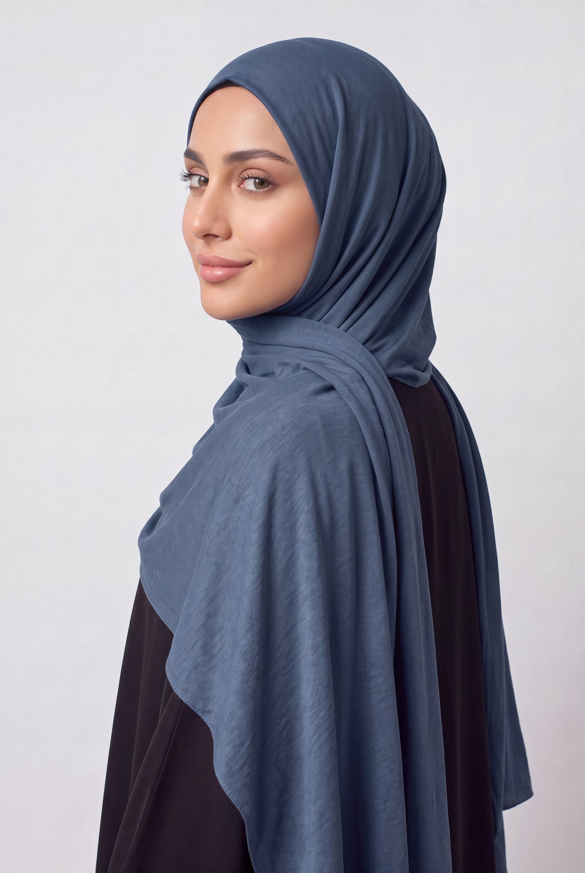 Elegant Jersey Hijab Navy Blue Col 20