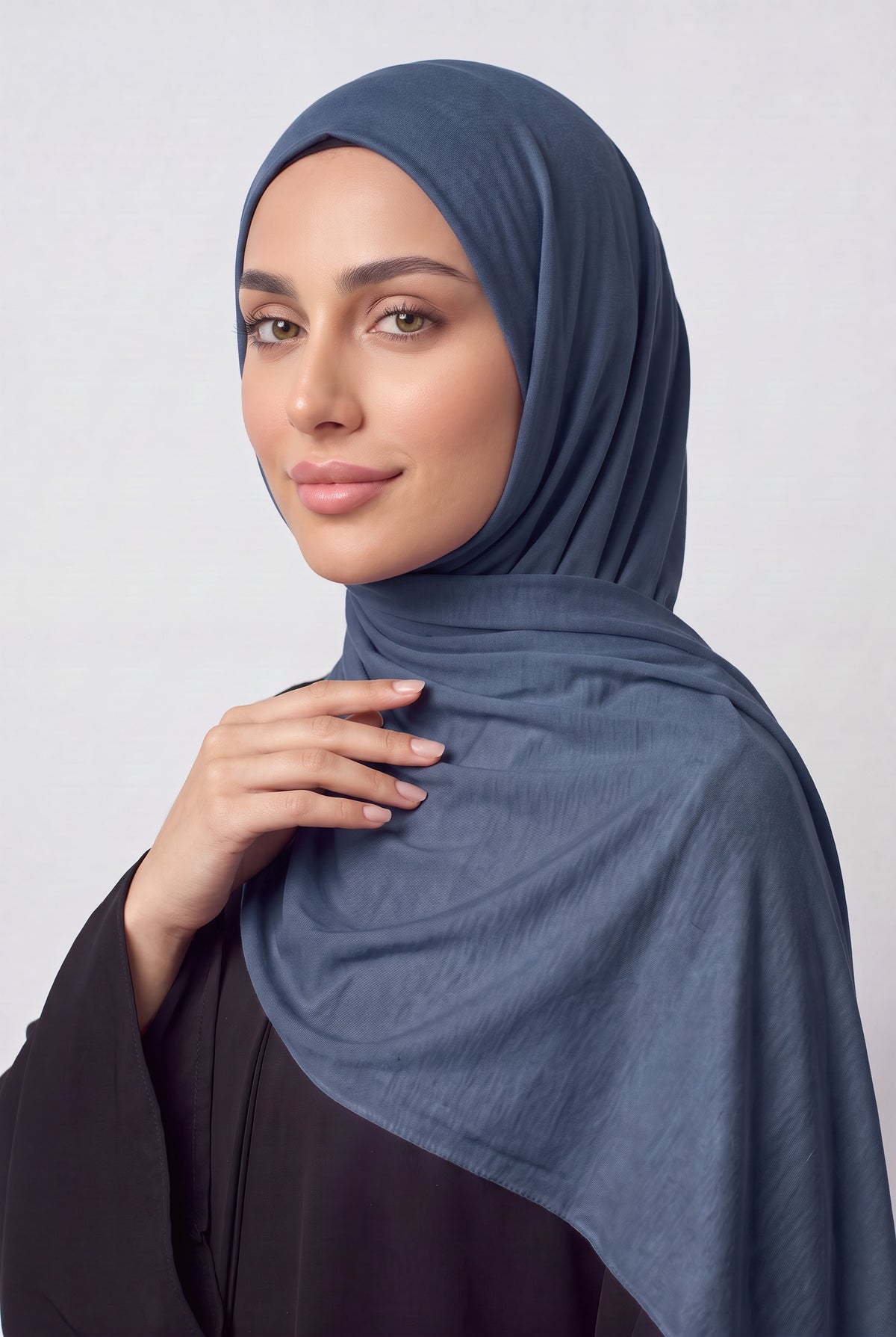 Elegant Jersey Hijab Navy Blue Col 20