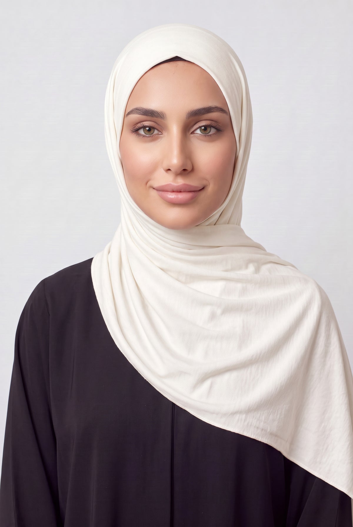 Elegant Jersey Hijab Ivory Col 3