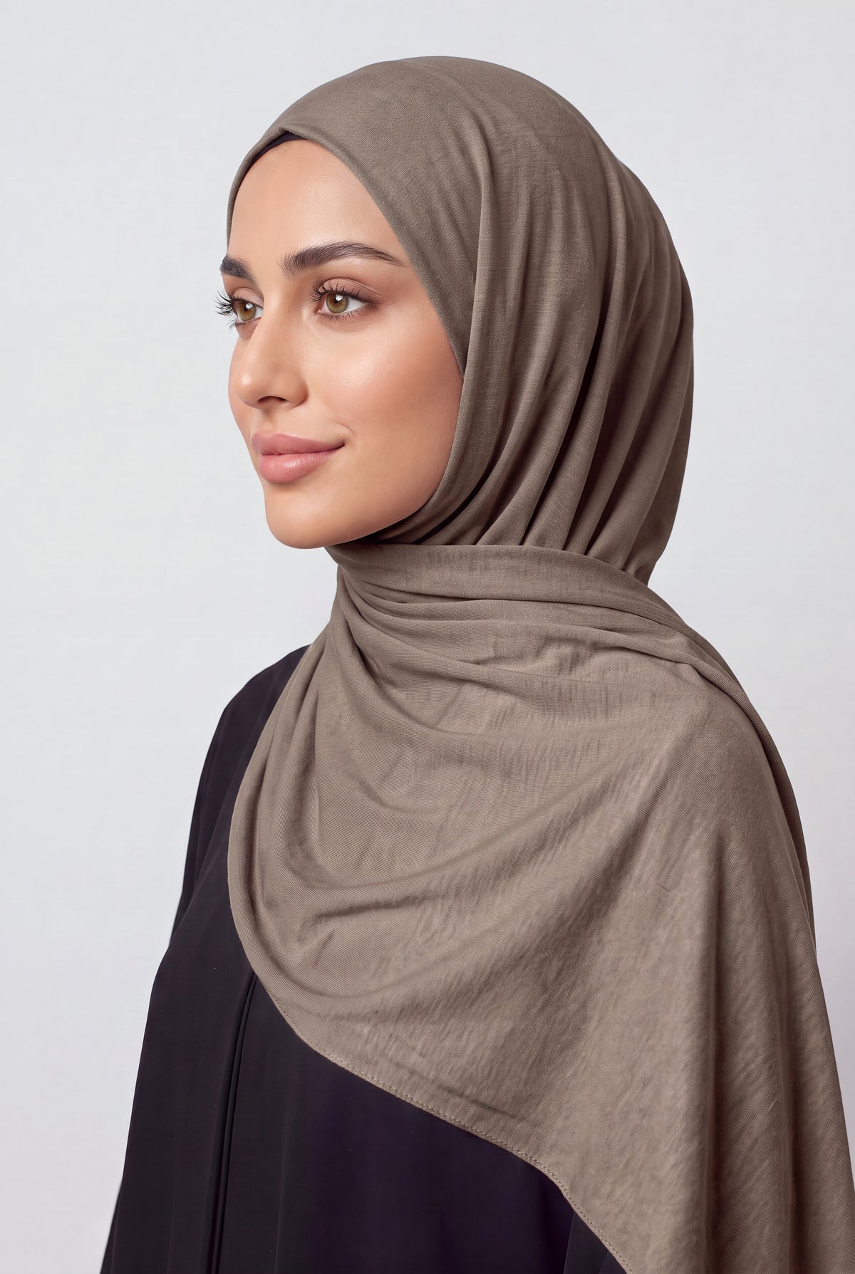 Elegant Jersey Hijab Taupe Col 47