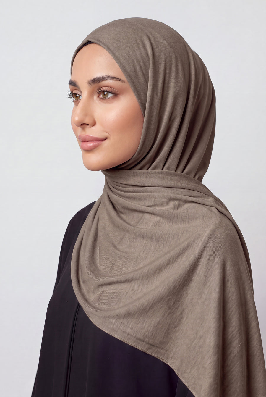 Elegant Jersey Hijab Taupe Col 47