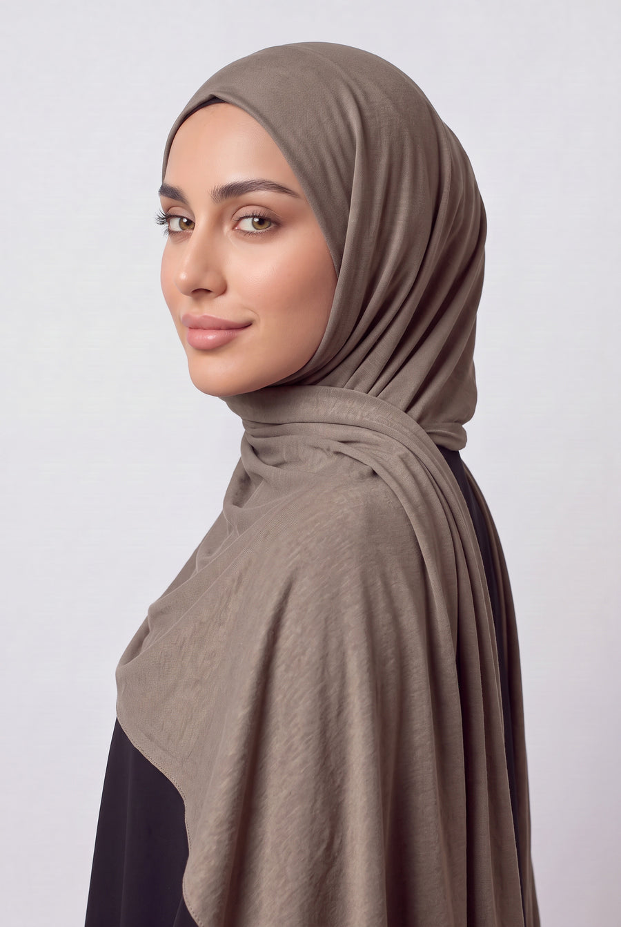 Elegant Jersey Hijab Taupe Col 47