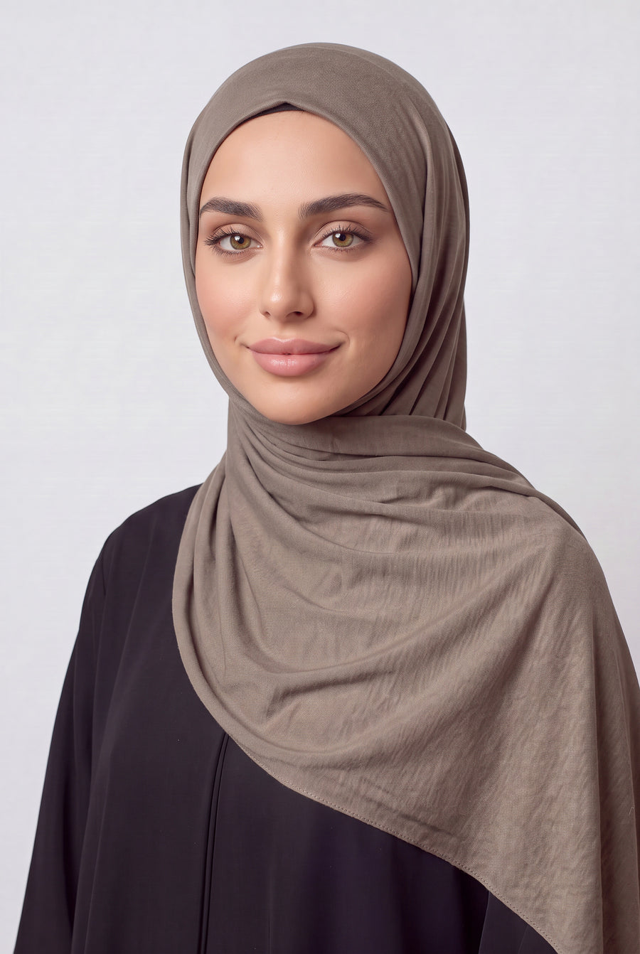 Elegant Jersey Hijab Taupe Col 47