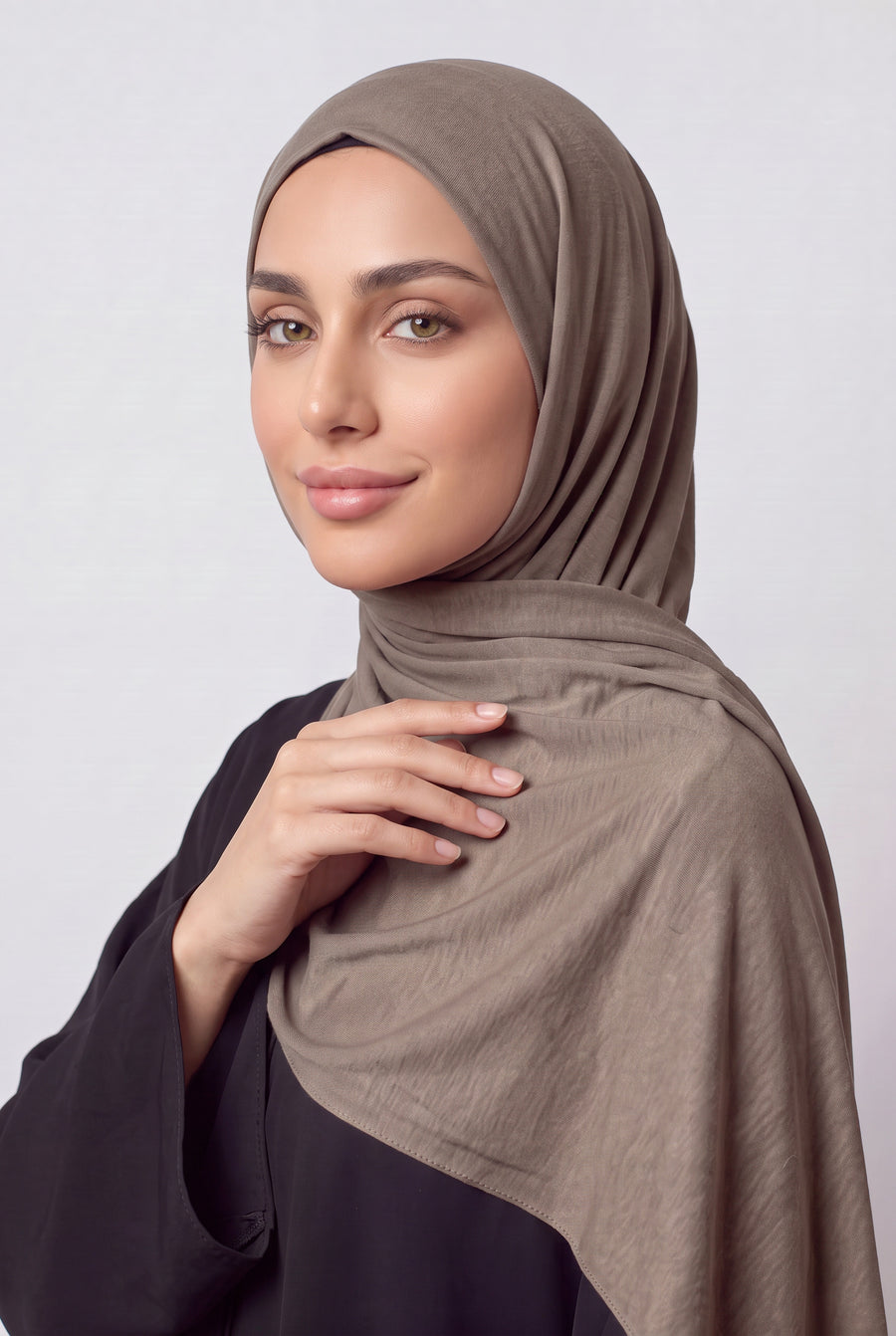 Elegant Jersey Hijab Taupe Col 47