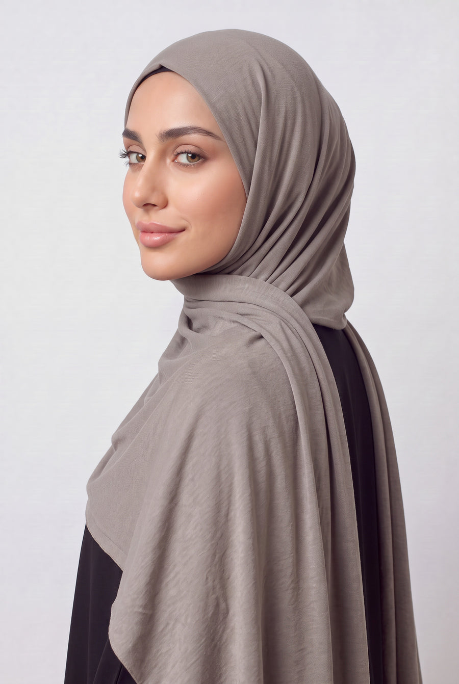 Elegant Jersey Hijab Light Taupe Col 48