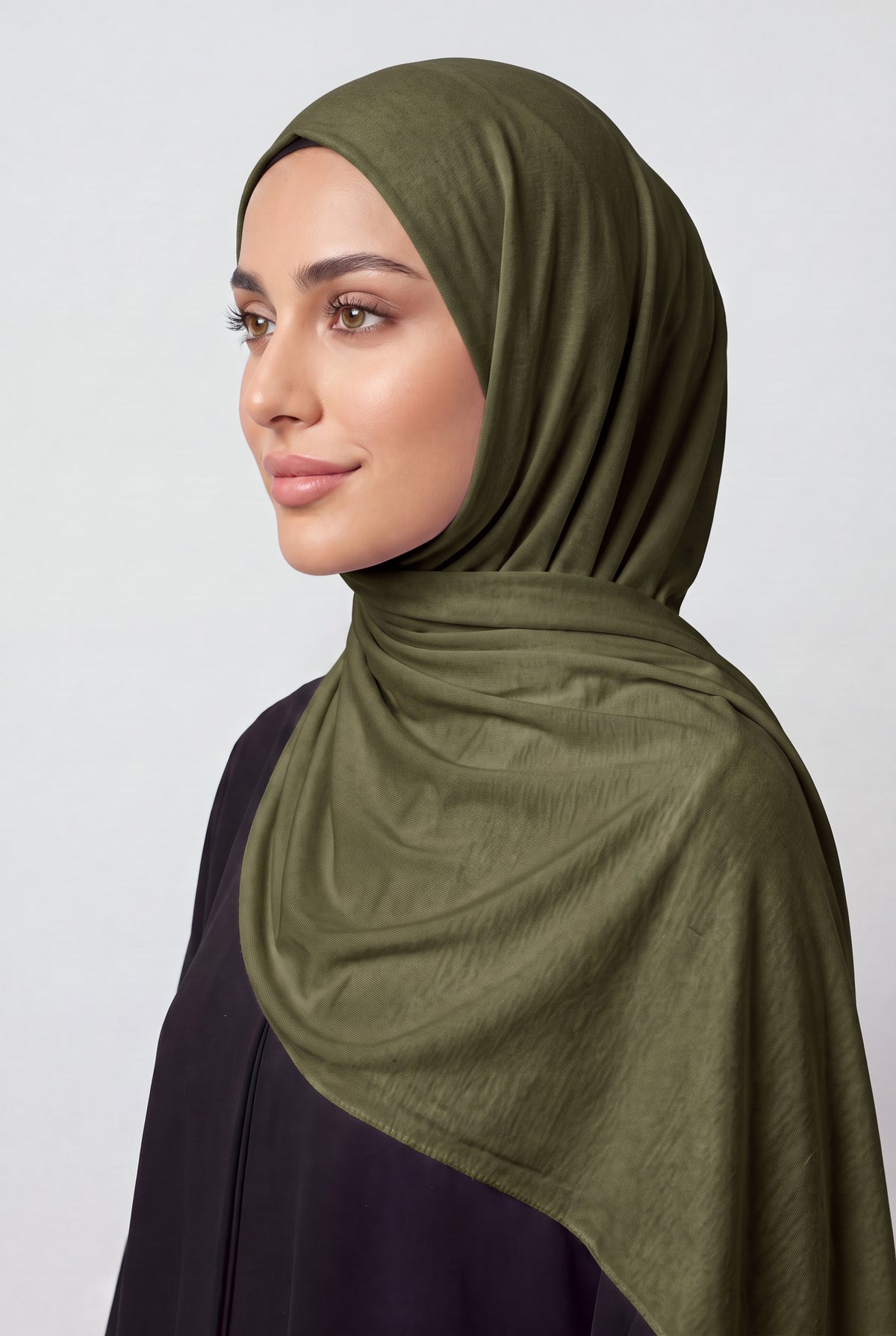 Elegant Jersey Hijab Olive Col 57