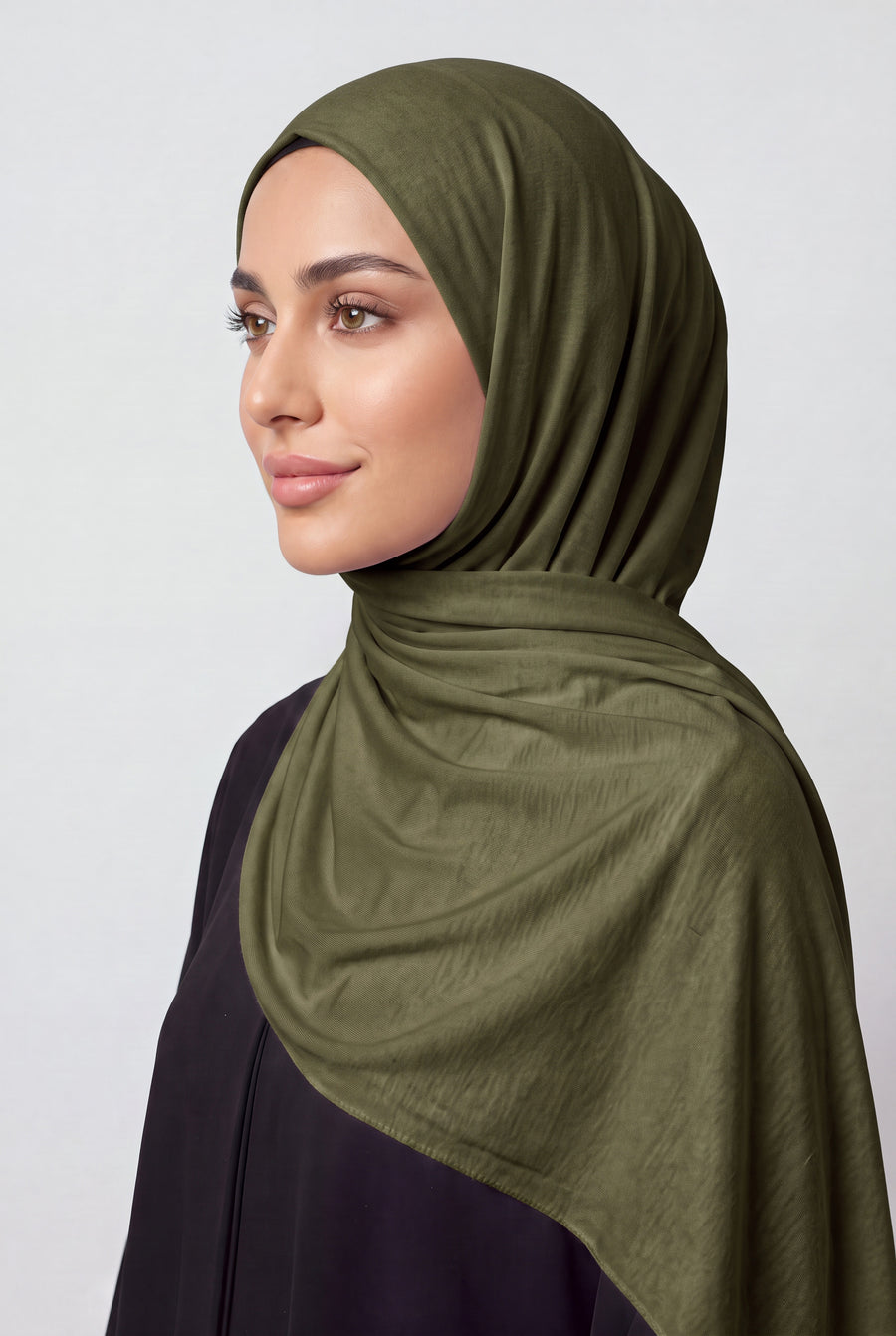 Elegant Jersey Hijab Olive Col 57