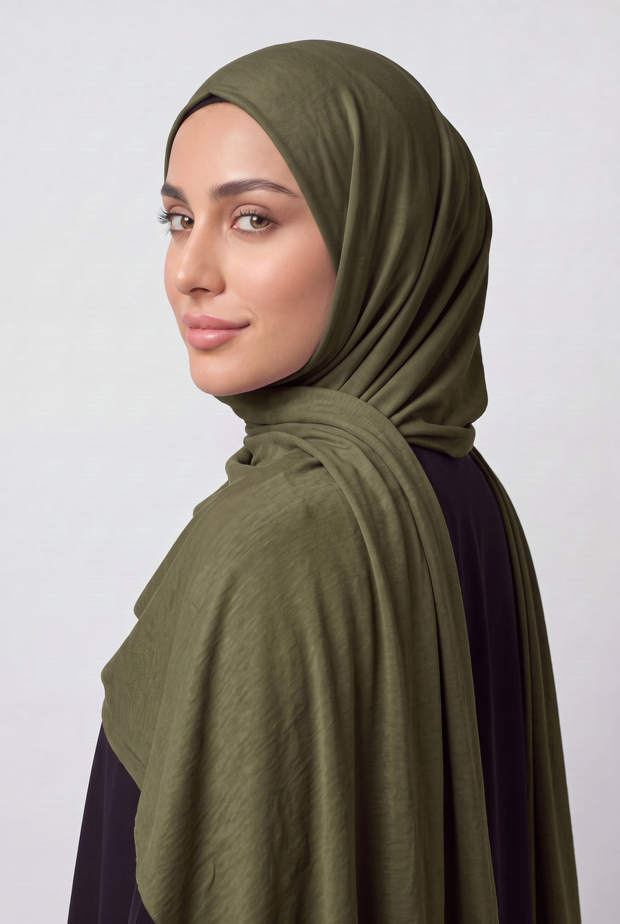 Elegant Jersey Hijab Olive Col 57