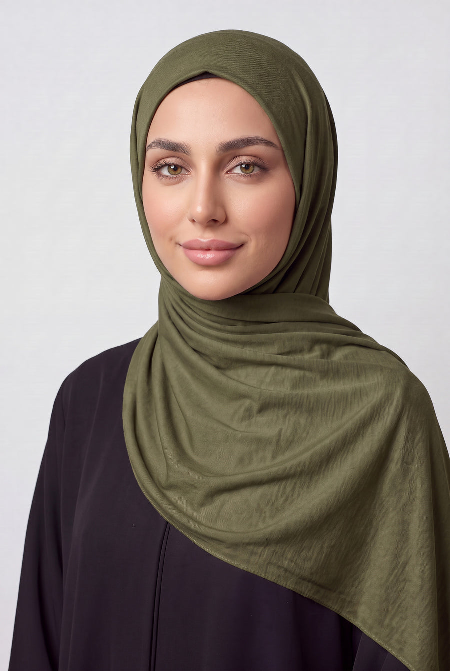 Elegant Jersey Hijab Olive Col 57