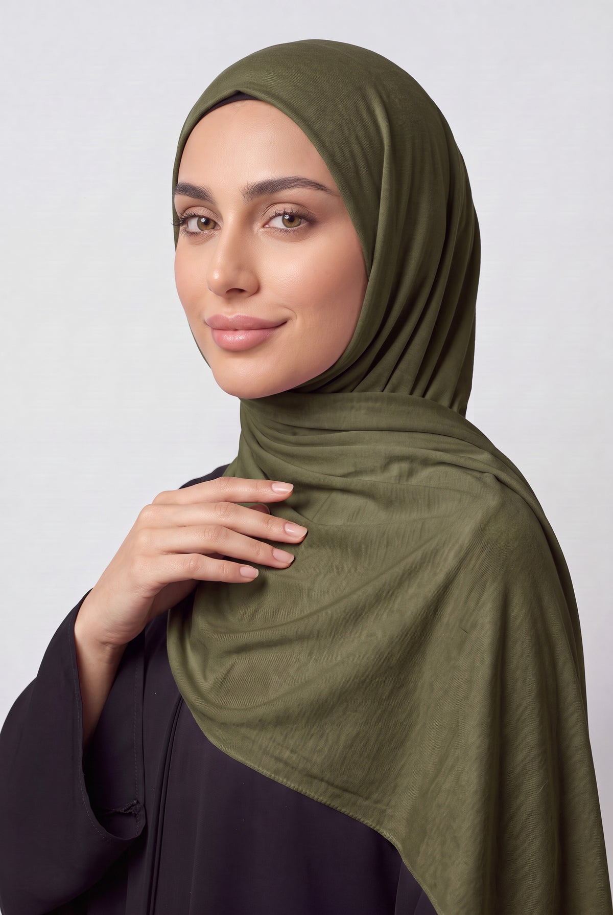 Elegant Jersey Hijab Olive Col 57