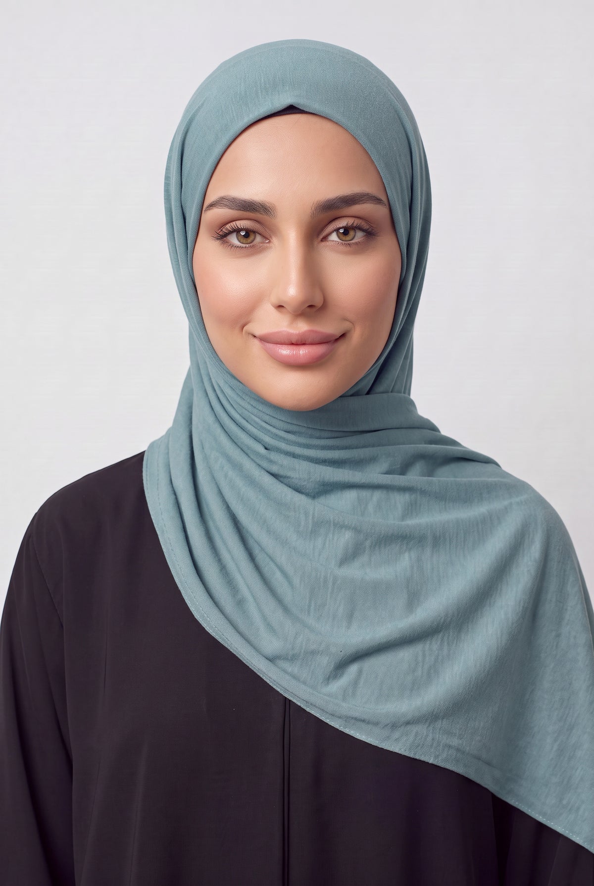 Elegant Jersey Hijab Dusty Blue Col 88