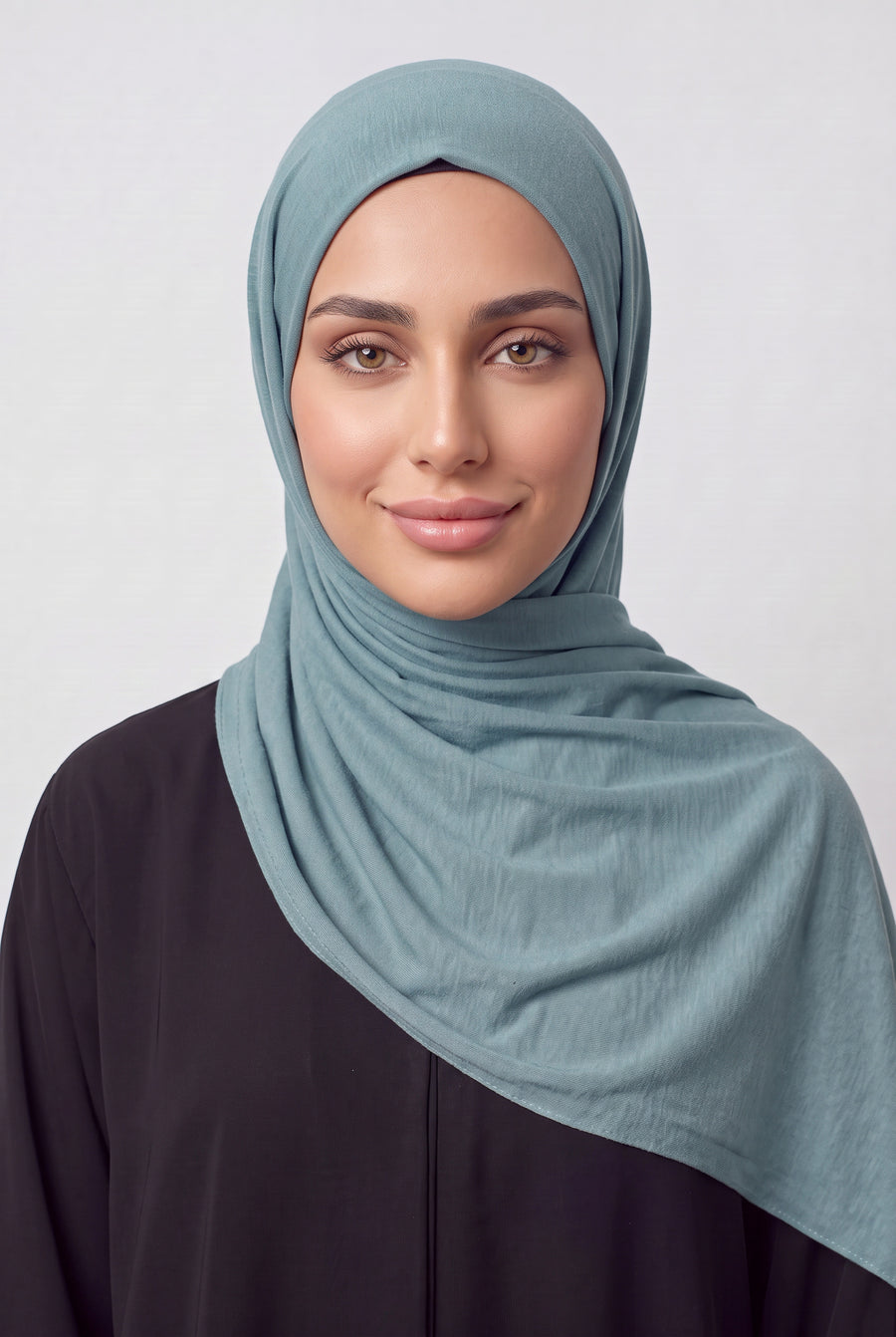 Elegant Jersey Hijab Dusty Blue Col 88