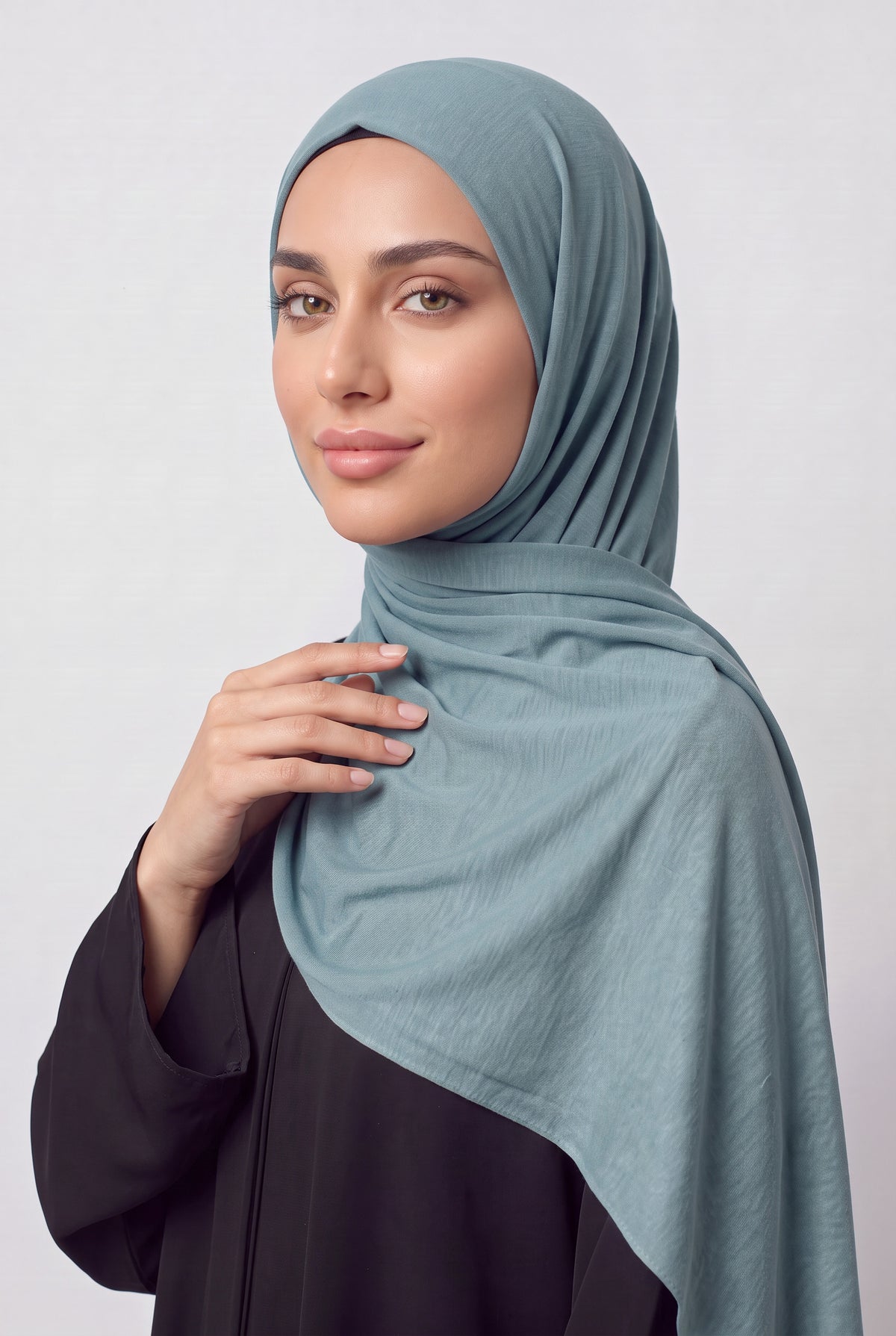 Elegant Jersey Hijab Dusty Blue Col 88
