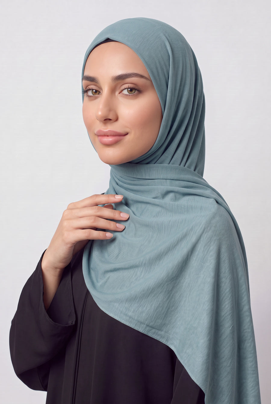 Elegant Jersey Hijab Dusty Blue Col 88