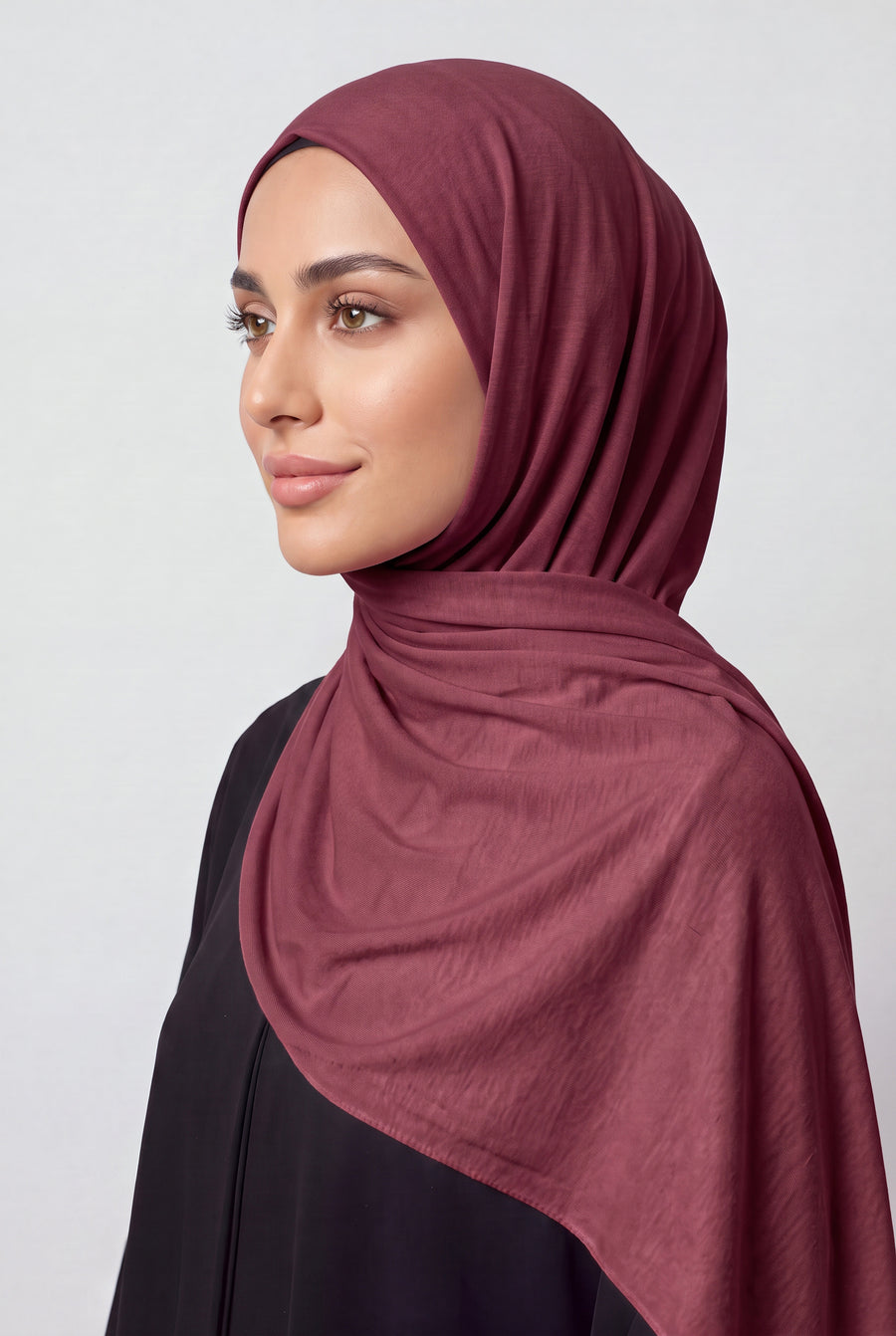 Elegant Jersey Hijab Rosewood Col 91