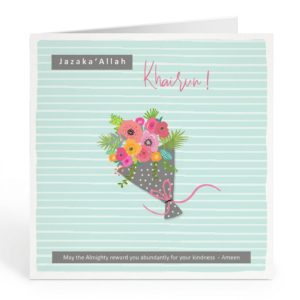 Jazaka' Allah Khairun! Floral Bouquet Card