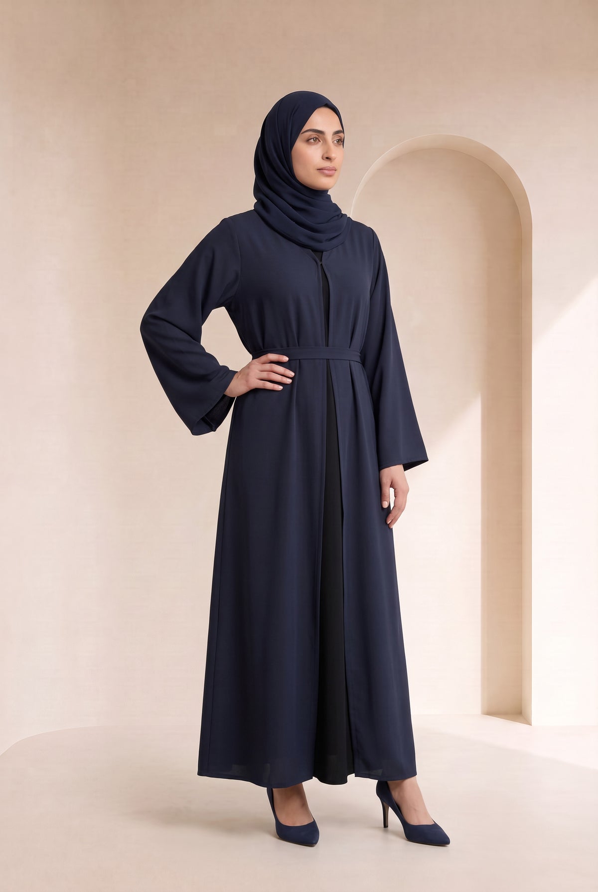 Belted Nida Kimono Navy