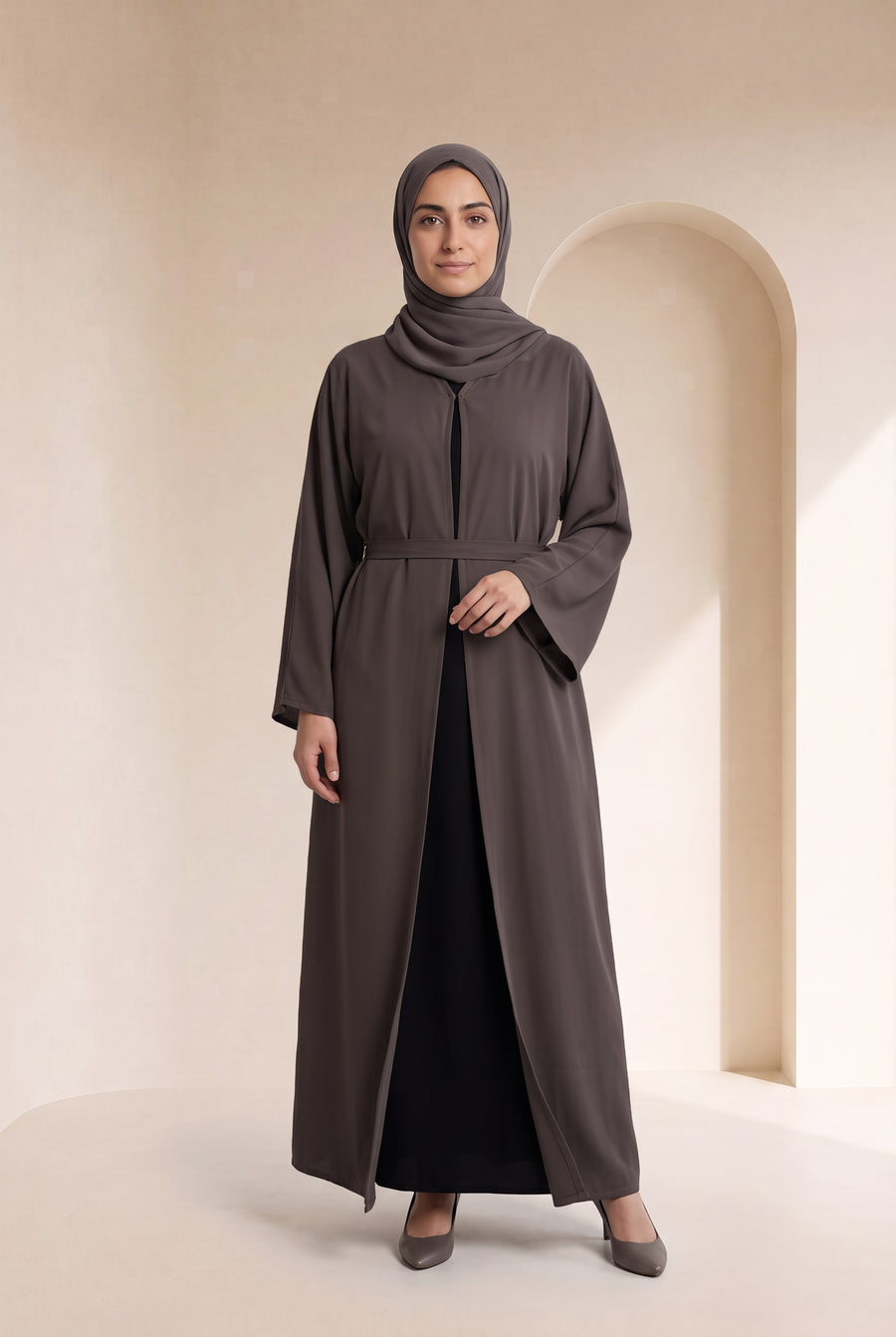 Belted Nida Kimono Charcoal