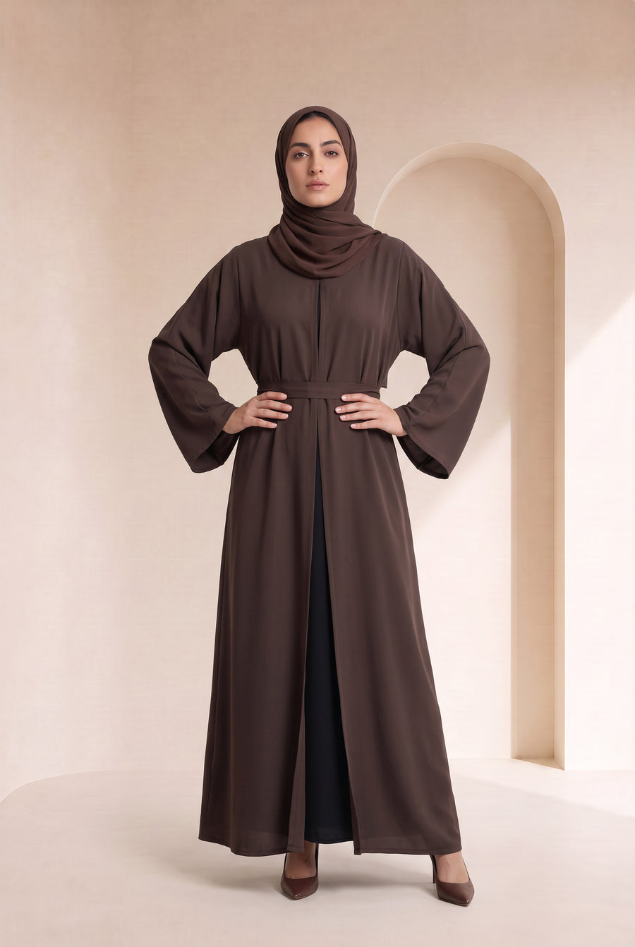 Belted Nida Kimono Chocolate Brown