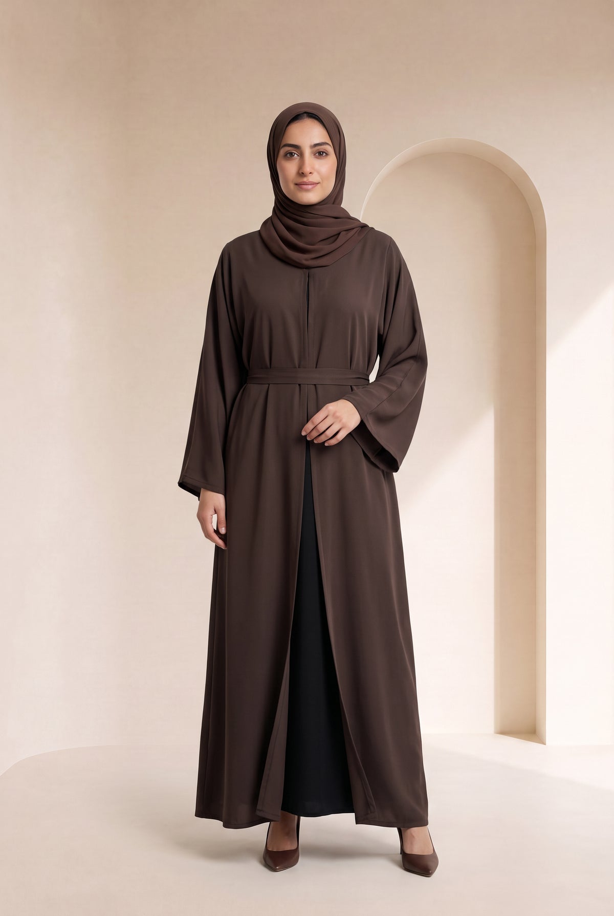 Belted Nida Kimono Chocolate Brown