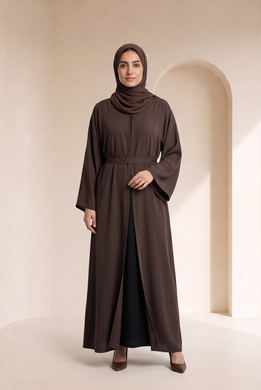 Belted Nida Kimono Chocolate Brown