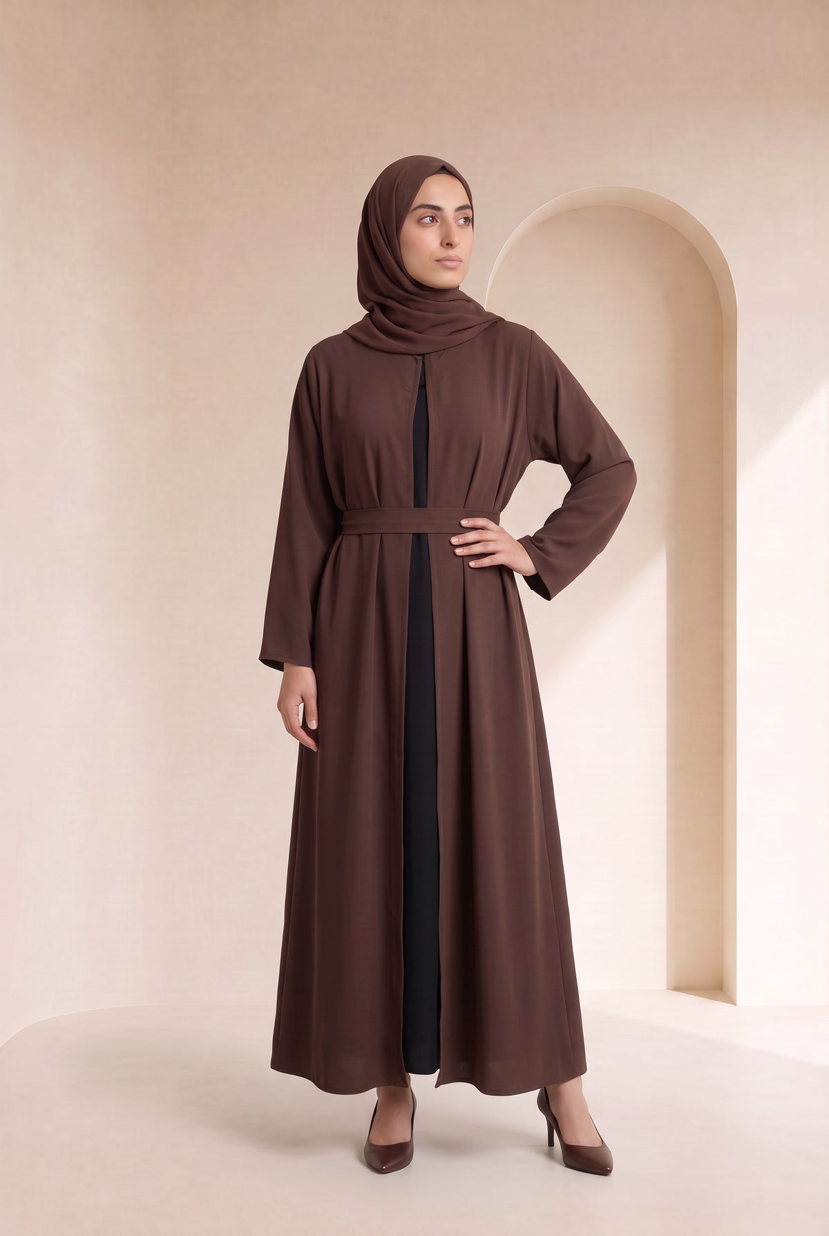Belted Nida Kimono Brown