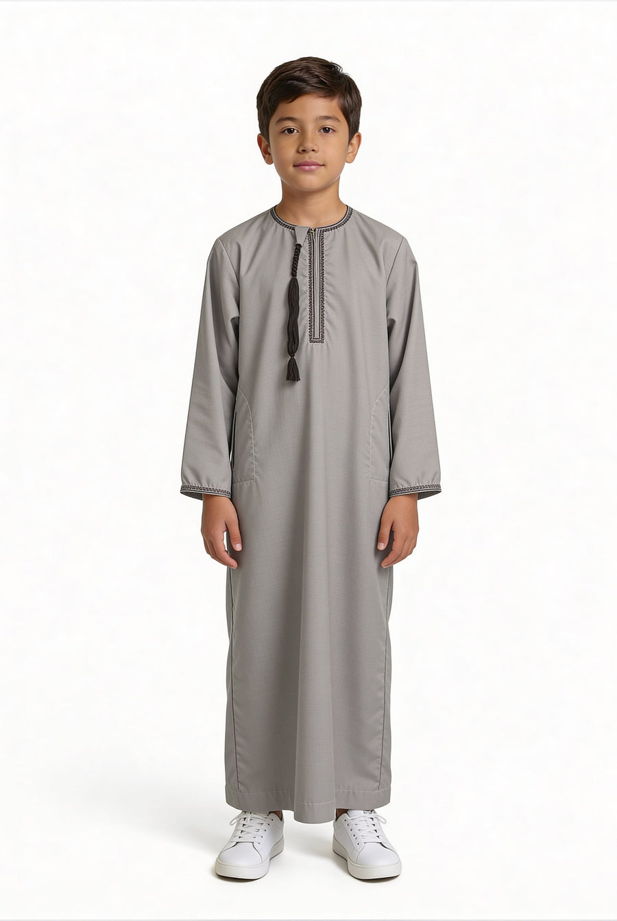 Omani Tasselled Thobe Oat 102 Col 5