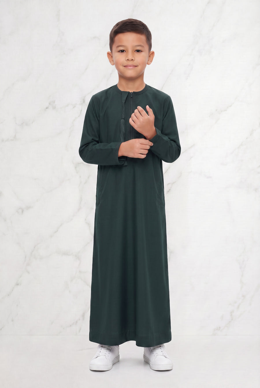 Boys Omani Tasselled Thobe Green 102 Col 17