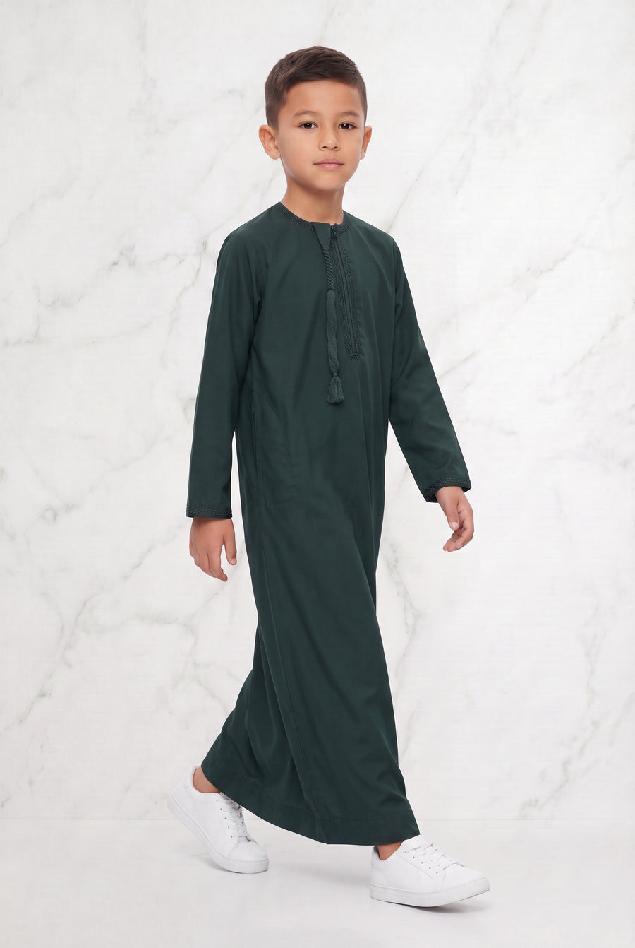 Boys Omani Tasselled Thobe Green 102 Col 17