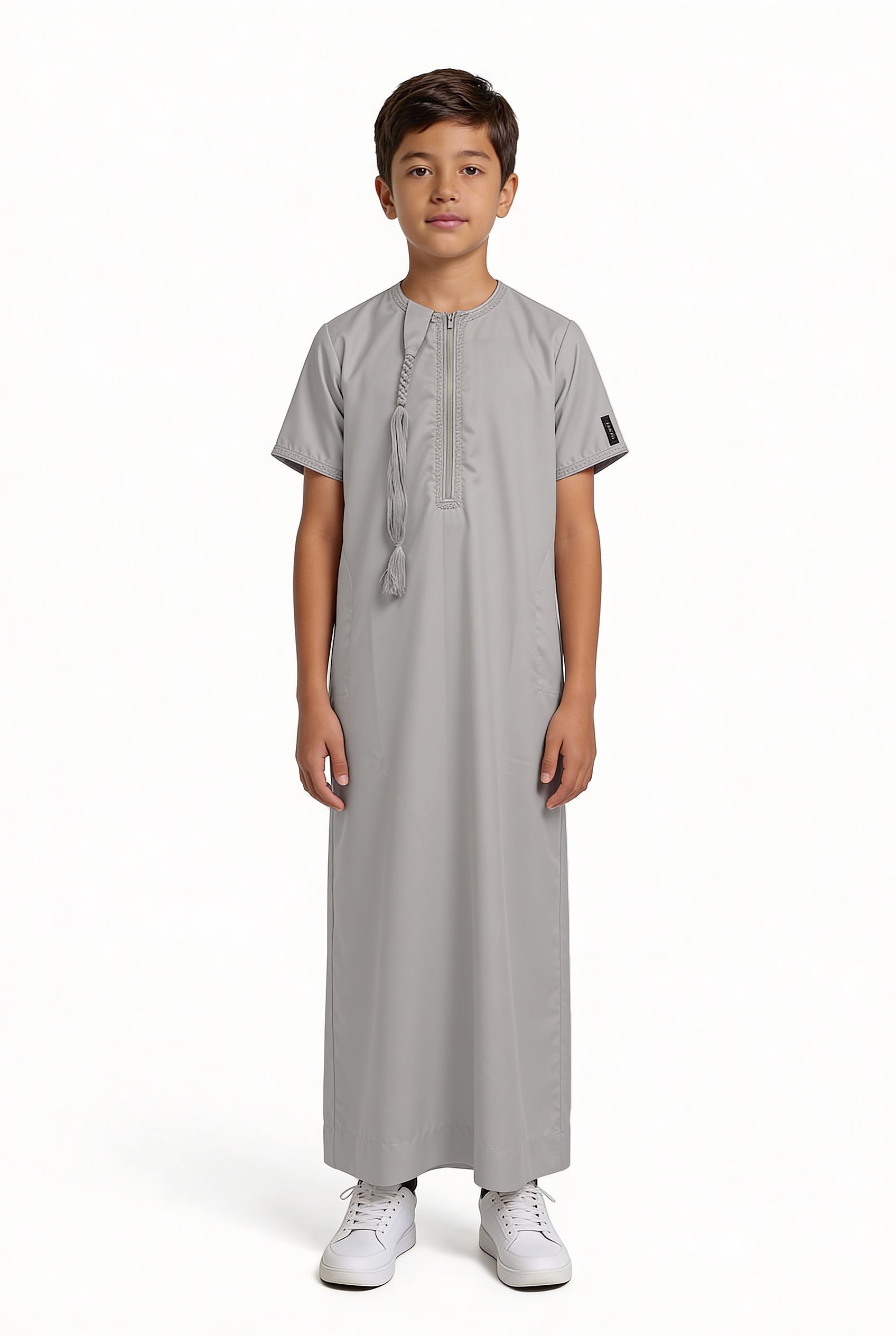 Boys Omani Tasselled Thobe Stone 103 Col 1