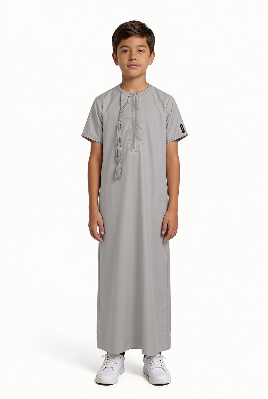 Boys Omani Tasselled Thobe Stone 103 Col 1