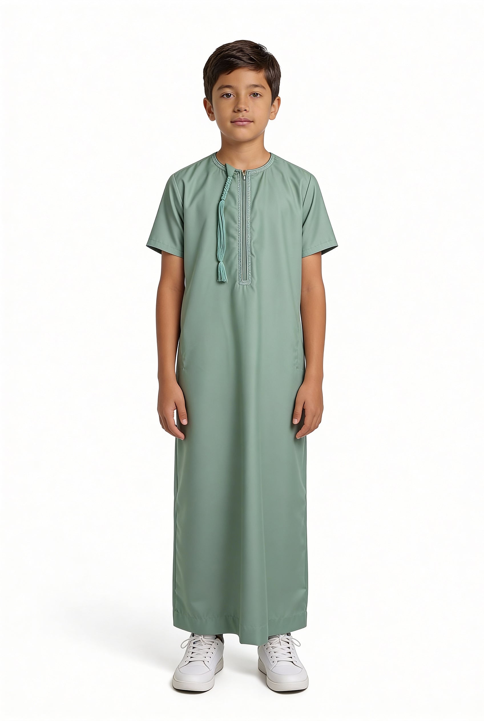 Boys Omani Tasselled Thobe Mint 103 Col 4