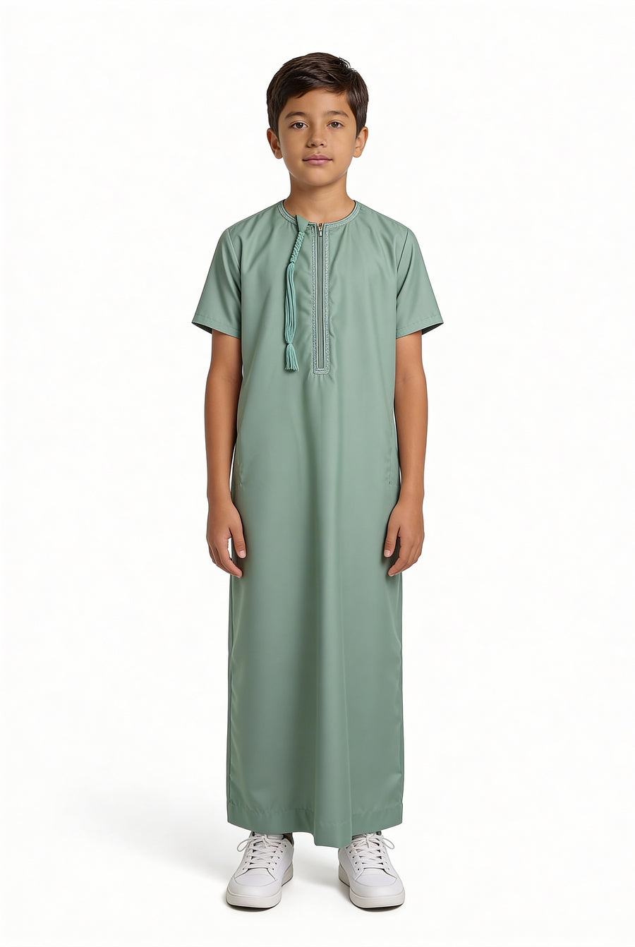 Boys Omani Tasselled Thobe Mint 103 Col 4