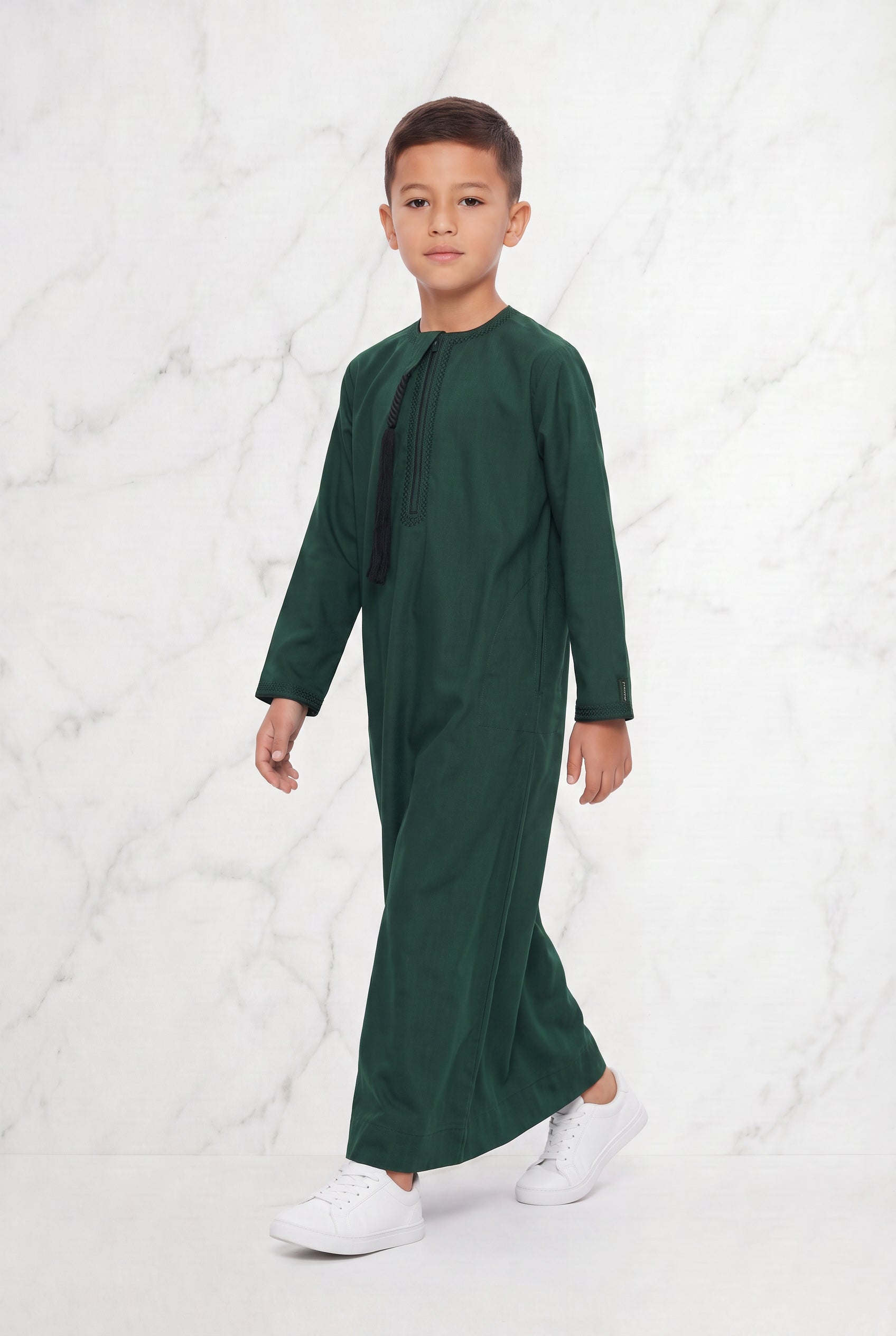 Boys Omani Tasselled Thobe Royal Green 104 Col 17