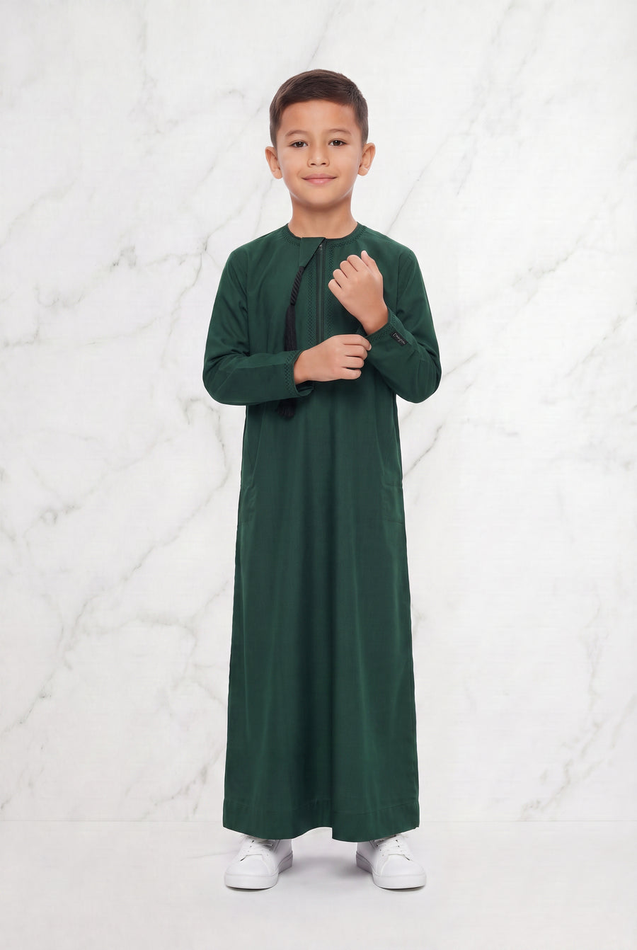 Boys Omani Tasselled Thobe Royal Green 104 Col 17