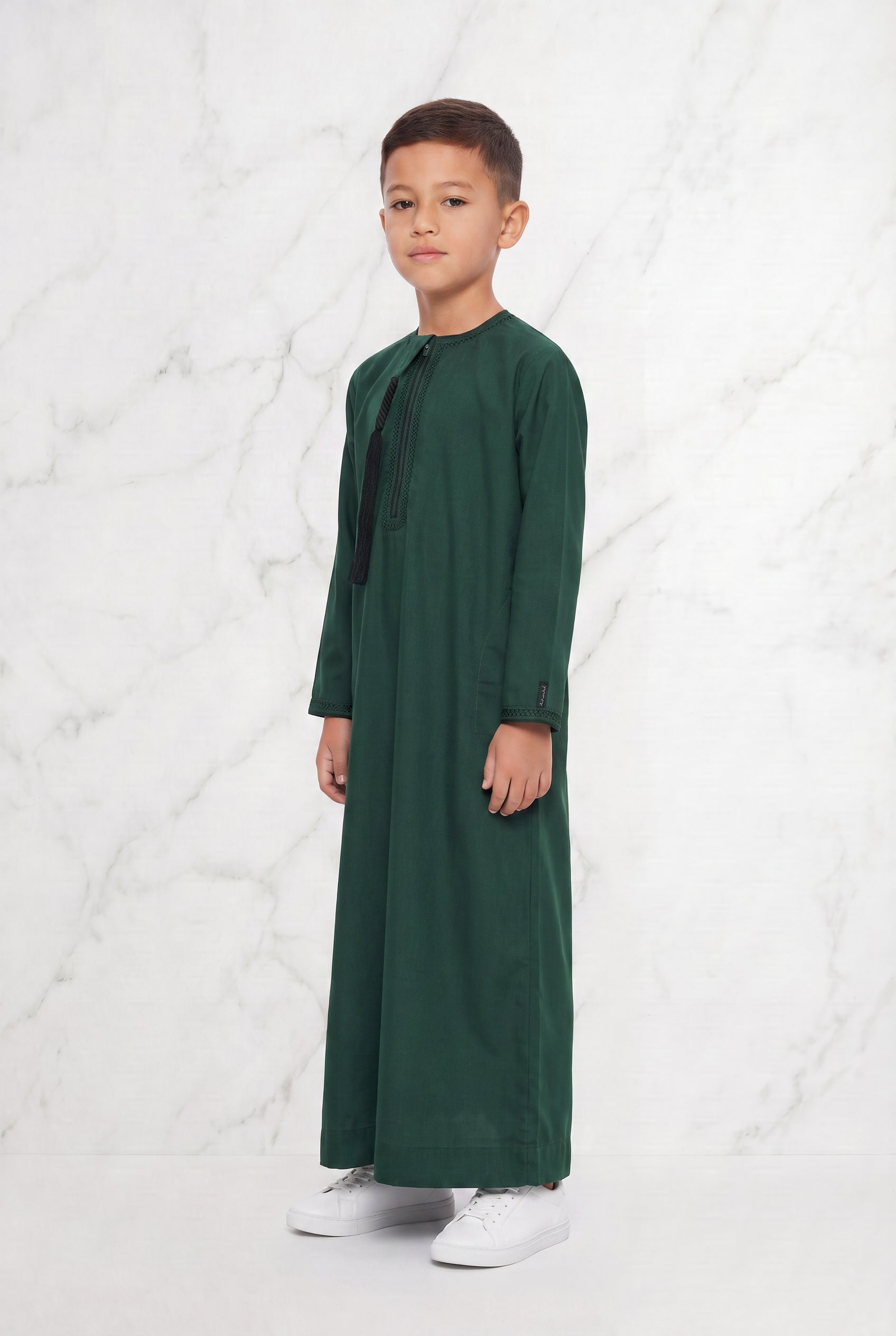 Boys Omani Tasselled Thobe Royal Green 104 Col 17