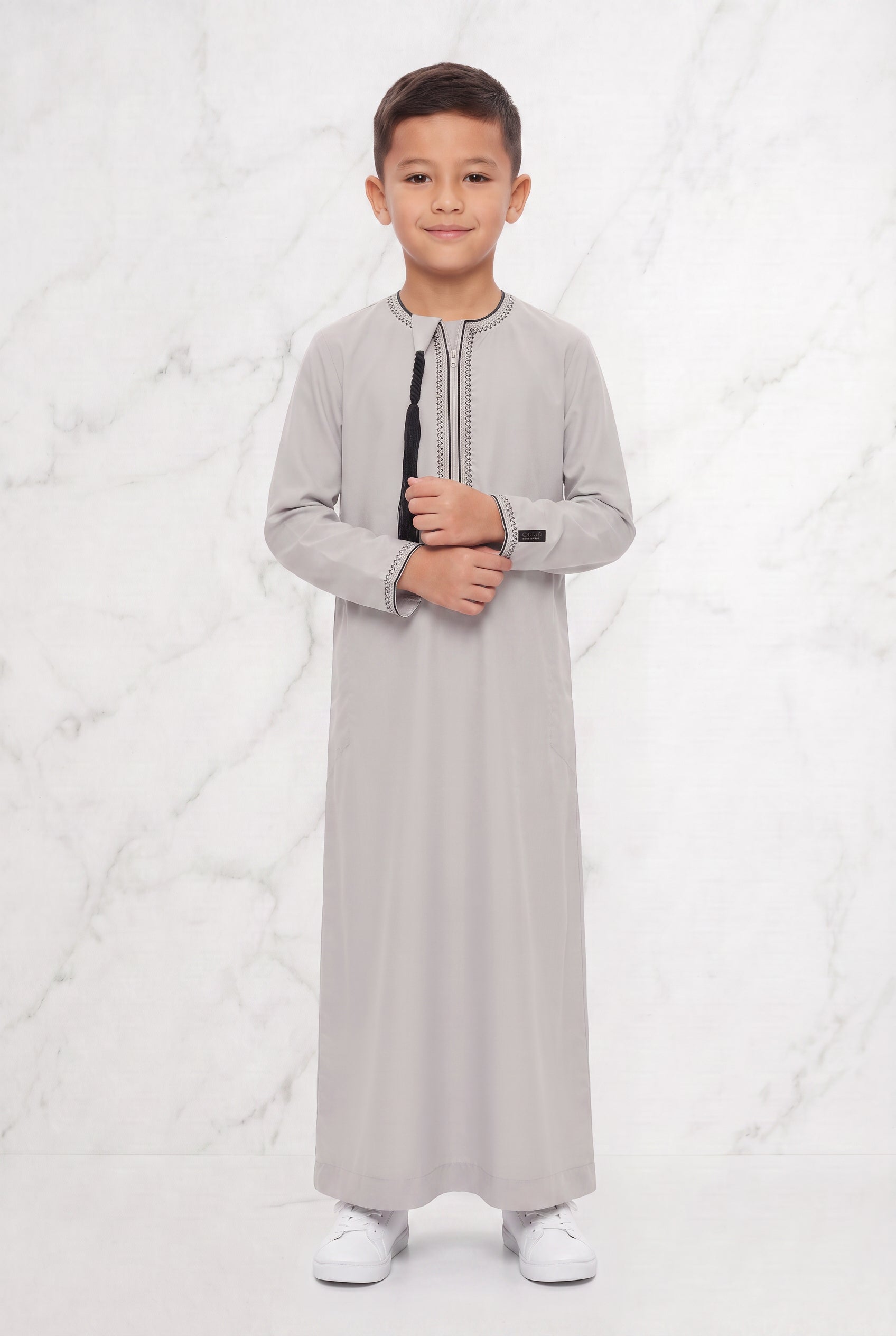 Boys Omani Tasselled Thobe Oat 104 Col 8