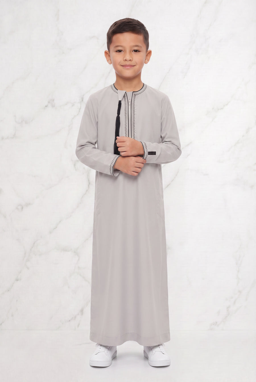 Boys Omani Tasselled Thobe Oat 104 Col 8