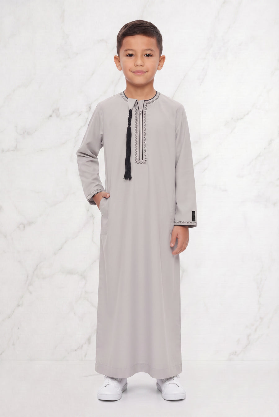 Boys Omani Tasselled Thobe Oat 104 Col 8