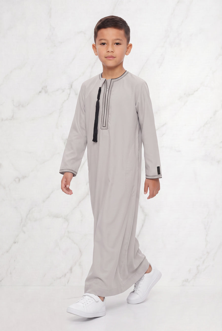 Boys Omani Tasselled Thobe Oat 104 Col 8
