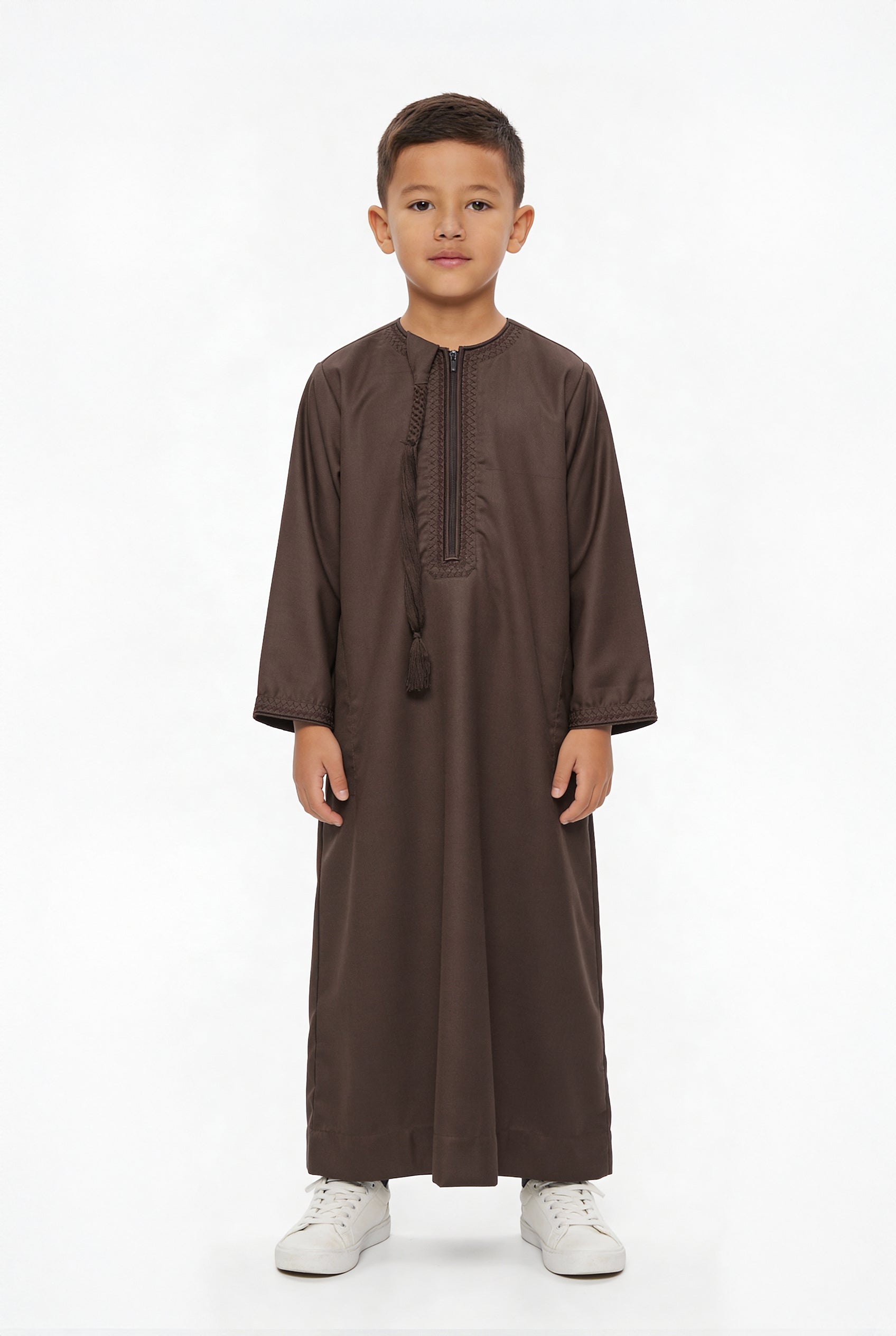 Boys Omani Tasselled Thobe Brown 105