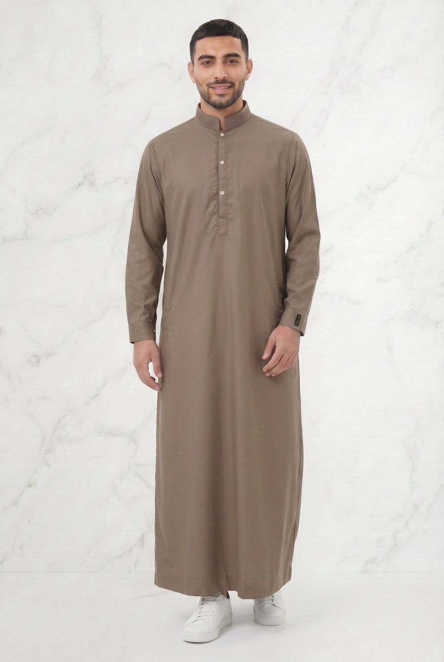 Premium Collared Thobe Hazelnut 111 Col 5